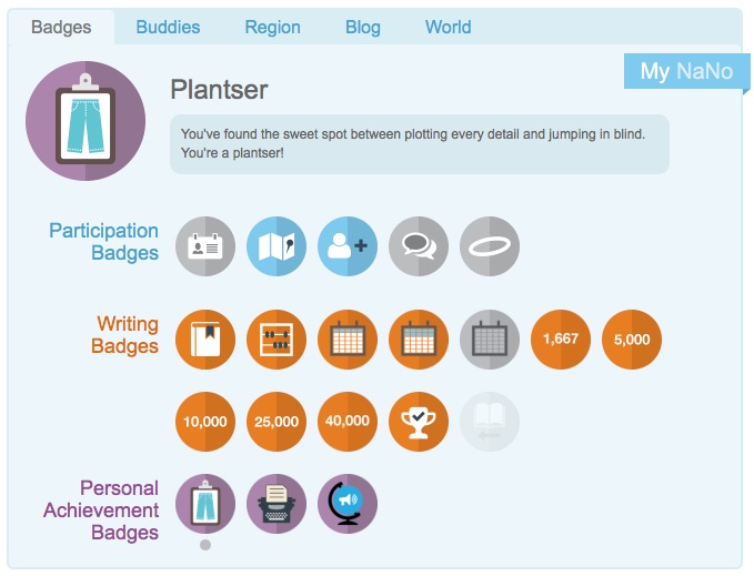 National_Novel_Writing_Month NaNoWriMo 2017 Badges Planster