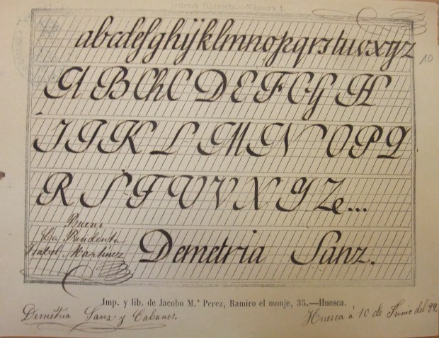 1889. Demetria. Caligrafía