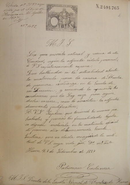 1887. Patrocinio. Solicita ingreso